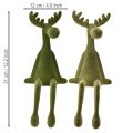 Kantenhocker Elch Deko Kantensitzer Grün H31cm 2 St mit winterlicher Weihnachtsdeko | Floristik21.de