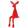 Kantenhocker Elch Weihnachtsdeko Beflockt Rot 31cm 3er Set | Floristik21.de