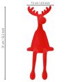 Kantenhocker Elch Weihnachtsdeko Beflockt Rot 31cm 3er Set | Floristik21.de