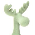 Kantenhocker Elch Deko beflockt Grün Braun Mint 31cm 3 St geflockt Weihnachtsschmuck | Floristik21.de