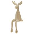 Kantenhocker Elch Braun beflockt 31cm Weihnachtsdekoration 3er Set | Floristik21.de