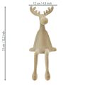 Kantenhocker Elch Braun beflockt 31cm Weihnachtsdekoration 3er Set | Floristik21.de