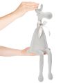 Weihnachtsfigur Rentier 54cm Kantenhocker Hellgrau Kunststoff beflockt | Floristik21.de