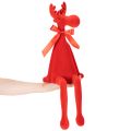 Dekofigur Elch Kantenhocker beflockt Rot 54cm Kunststoff Innenbereich | Floristik21.de