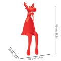 Dekofigur Elch Kantenhocker beflockt 80cm Rot für Innenbereich | Floristik21.de