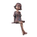 Floristik21 Kantensitzer Garten Figur Sitzendes Mädchen Bronze 52cm
