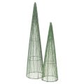 Floristik21 Steckkegel aus grünem Metall, 47 cm und 62 cm, 2er-Set für floristische Gestecke und Dekorationen