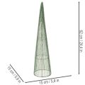 Steckkegel aus grünem Metall, 47 cm und 62 cm, 2er-Set für floristische Gestecke und Dekorationen | Floristik21.de