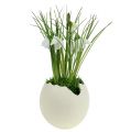 Floristik21 Keramik Ei offen Creme H12cm 2St