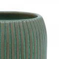 Floristik21 Keramik Vase mit Rillen Keramikvase Hellgrün Ø13cm H20cm