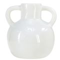 Floristik21 Keramikvase Weiß Vase mit 2 Henkel Keramik Ø7cm H11,5cm