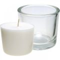 Floristik21 Kerze im Glas Kerzenglas Wachskerze Weiß Ø9cm H8cm
