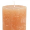 Floristik21 Durchgefärbte Kerzen Orange Peach Stumpenkerzen 70×100mm 4St