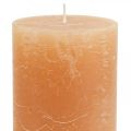 Floristik21 Durchgefärbte Kerzen Orange Peach Stumpenkerzen 70×120mm 4St