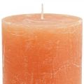 Floristik21 Durchgefärbte Kerzen Orange Peach Stumpenkerzen 85×120mm 2St