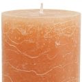 Durchgefärbte Kerzen Orange Peach Stumpenkerzen 85×150mm 2St