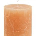Floristik21 Durchgefärbte Kerzen Orange Peach Stumpenkerzen 70×80mm 4St