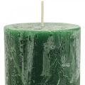Durchgefärbte Kerzen Dunkelgrün Stumpenkerzen 70×140mm 4St