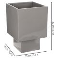 Pflanzgefäß Würfel Grau Metall mit Sockel 22 cm | Floristik21.de