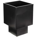 Floristik21 Pflanzgefäß Würfel Metall Schwarz mit Sockel 22 cm