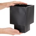 Pflanzgefäß Würfel Metall Schwarz mit Sockel 22 cm | Floristik21.de