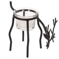 Floristik21 Kerzenhalter Rentier aus Metall mit Teelichtglas, 15 cm, Schwarz