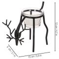 Kerzenhalter Rentier aus Metall mit Teelichtglas, 15 cm, Schwarz | Floristik21.de