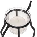 Kerzenhalter Rentier aus Metall mit Teelichtglas, 15 cm, Schwarz | Floristik21.de