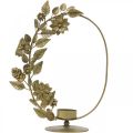 Floristik21 Teelichthalter Gold Deko Loop Blumen Zapfen H29,5cm