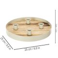 Kerzenhalter Holz Metall Rund 25cm für 4 Stabkerzen | Floristik21.de