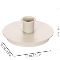 Kerzenhalter rund Metall 10cm cremefarben für Stabkerzen Innenbereich 2er Set | Floristik21.de