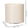 Magnetischer Kerzenhalter aus Metall, Ø 4 cm, für Stabkerzen 34 mm, 4er-Set, taupe-creme | Floristik21.de