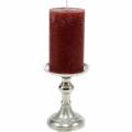 Floristik21 Metall-Kerzenständer für Stumpenkerze, Kerzenhalter, Kerzenleuchter Silbern