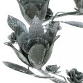Floristik21 Kerzenhalter Blütenring Metall Ø23cmH7cm grau