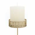Florale Kerzenhalter zum Stecken Golden Ø7,4cm H12,5cm 4 St Antik-Optik | Floristik21.de