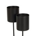 Floristik21 Steckbare Kerzenhalter Schwarz aus Metall - Für Stabkerzen bis Ø 3,2 cm - 4er Set