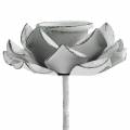 Floristik21 Kerzenhalter Blüte zum Stecken Weiß Metall Ø6×10cm