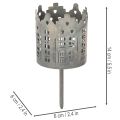 Teelichthalter mit Dorn aus Metall 6 cm Häuser-Design 2er-Set | Floristik21.de