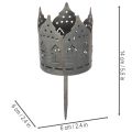 Teelichthalter mit Steckdorn Metall Häuser-Motiv dunkelgrau Ø 6cm 2er-Set | Floristik21.de