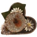 Floristik21 Kerzenständer Metall Herz mit Blumen Teelichthalter Vintage Rost 14×13cm