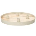 Floristik21 Kerzentablett rund Holz 30 cm für 4 Stabkerzen