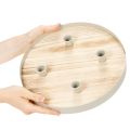 Kerzentablett rund Holz 30 cm für 4 Stabkerzen | Floristik21.de