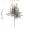 Künstlicher Kiefernzweig mit Zapfen 40cm Grün-Braun-Weiß | Floristik21.de