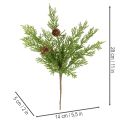 Künstlicher Kiefernzweig mit Zapfen aus Kunststoff, 28 cm, Grün-Braun, 6 Stück/Set | Floristik21.de