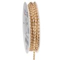 Floristik21 Geschenkband Kordel zweifarbig Polyester 3 mm x 20 m Hellbraun Creme