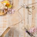 Geschenkband Kordel zweifarbig Polyester 3 mm x 20 m Hellbraun Creme | Floristik21.de