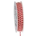 Floristik21 Kordel Polyester Zickzack-Muster Rot/Weiß 3mm x 20m Rolle