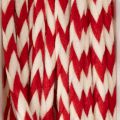 Kordel Polyester Zickzack-Muster Rot/Weiß 3mm x 20m Rolle | Floristik21.de