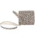 Floristik21 Geschenkband Kräuselband Baumwolle 10mm 100m Leopardenmuster Creme
