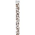 Geschenkband Kräuselband Baumwolle 10mm 100m Leopardenmuster Creme | Floristik21.de
